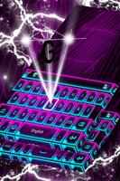 Purple Neon Blue Keyboard Theme ảnh chụp màn hình 3