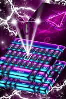 Neon Purple Keyboard Themes Cartaz