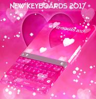 Pink Cloudy Heart Keyboard poster