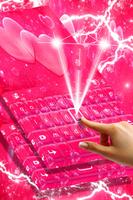 Pink Hearts Keyboard Theme capture d'écran 1