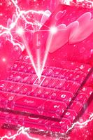 Pink Hearts Keyboard Theme capture d'écran 3