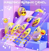 Temas roxos do teclado Emoji imagem de tela 2