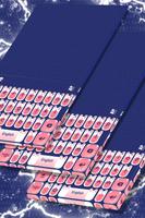 Cute White Cat Keyboard poster