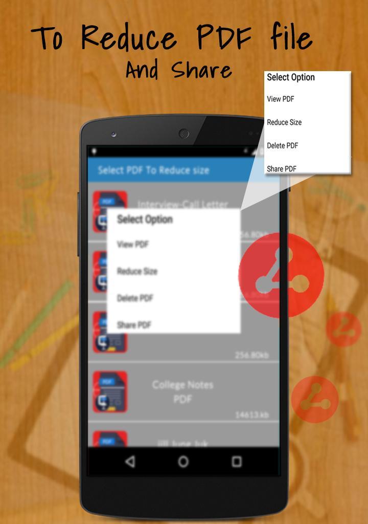 Android file size. Pdf file Size Reducer.