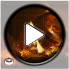 ikon Burning wood fireplace