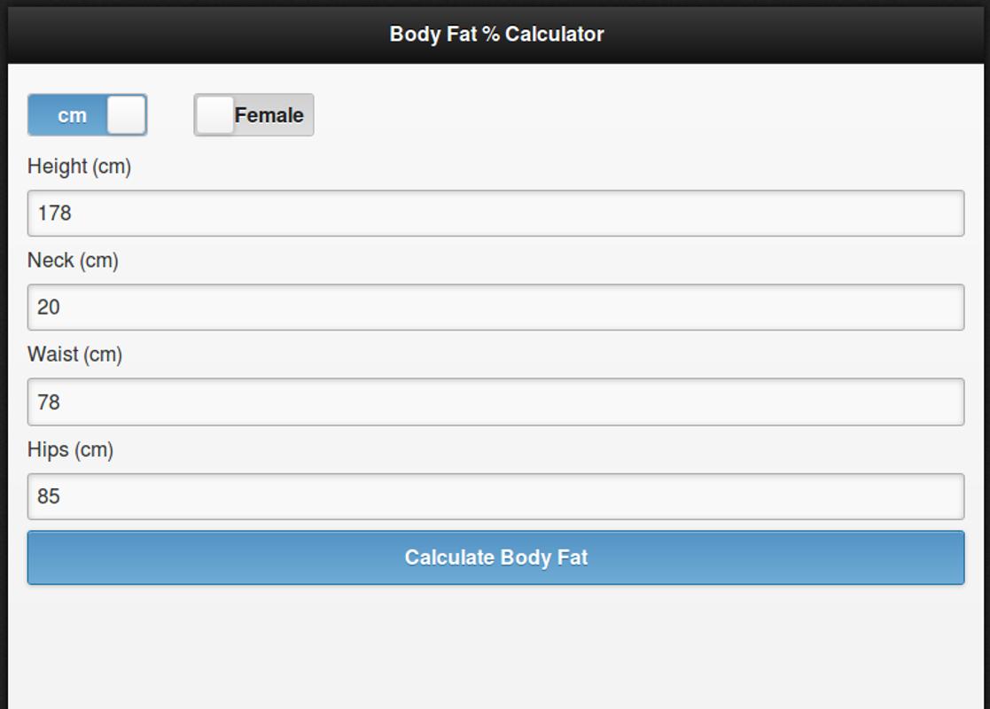 body fat percentage calculator for android apk download fat percentage calculator