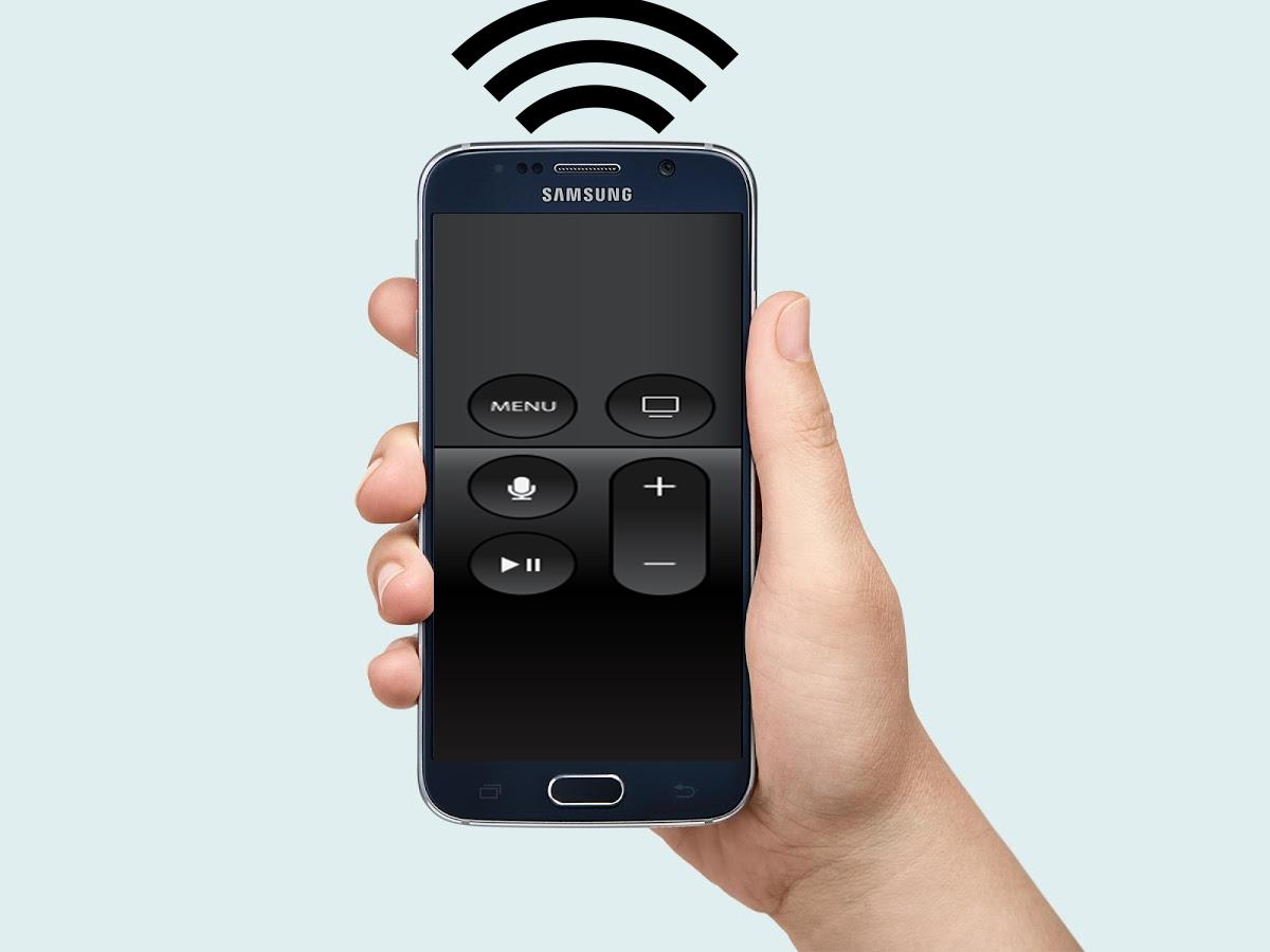 Man controlling Remote by Phone. Tv remote apk