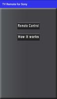 Remote Control for sony TV ポスター