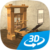 Gutenberg&#39;s press 3D icon