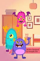 Poster Cool Monster Game for Kids