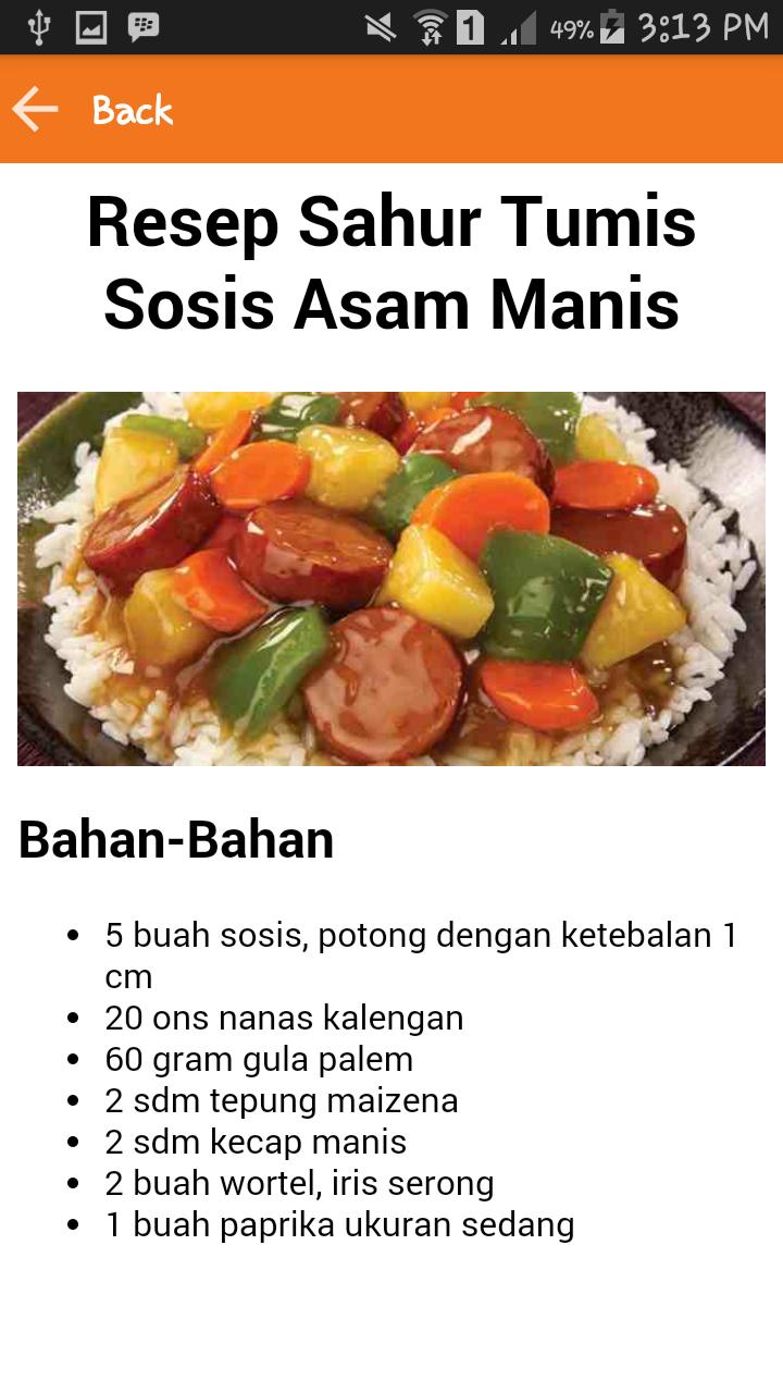 Resep Masakan Sahur Simple - masakan mama mudah