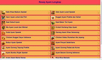 برنامه‌نما Resep Ayam Lengkap عکس از صفحه