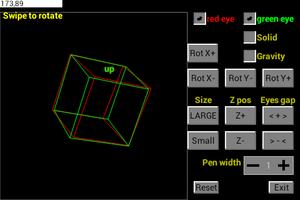 Anaglyph 3D cube Plakat