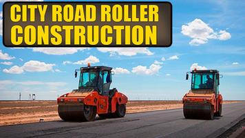 City Road Roller Construction Affiche