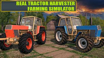 Real Tractor Harvester Farming Simulator Poster
