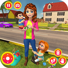 Happy Family Siblings Baby Care Nanny Mania Game आइकन