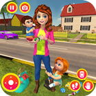 Happy Family Siblings Baby Care Nanny Mania Game biểu tượng