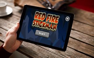 Red Fire Stickman Affiche