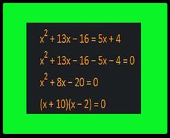 Système d'équations linéaires et quadratiques Affiche