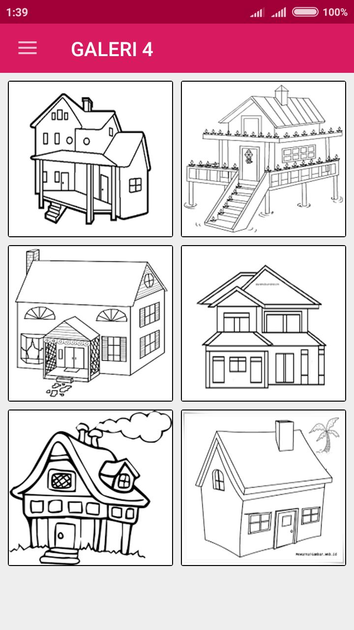 440 Koleksi Gambar Rumah Mewarnai Gratis Gambar