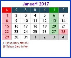 kalender indonesia 2017 Affiche