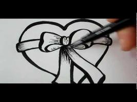 How to draw love hearts Affiche