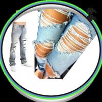 Rissige Skinny Jeans-Designs Plakat