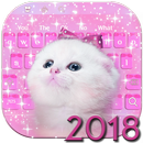 Thème de clavier chat blanc mignon 2018 APK