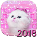 Cute White Cat Keyboard Theme 2018 APK
