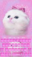 Cute White Cat Keyboard Theme 2018 screenshot 3