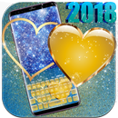 Thème du clavier Golden Yellow Heart 2018 APK