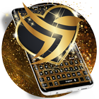 Gold Star Dust Luxury Black Keyboard Theme 2018 آئیکن