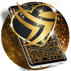 Thème de clavier noir de luxe Gold Star Dust 2018 icône