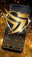 Gold Star Dust Luxury Black Keyboard Theme 2018 syot layar 1