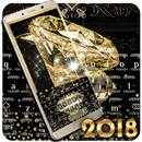 Thème de luxe Diamond Gold Keyboard 2018 APK