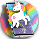 Thème de clavier de licorne d'arc-en-ciel 2018 APK