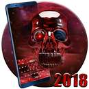 Thème de clavier de crâne en verre rouge 2018 APK