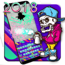 Thème de clavier Skeleton Punk Graffiti 2018 APK