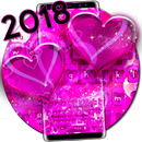 Sparkling Purple Pink Hearts Chủ đề bàn phím APK