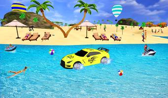 Water Floating Car Race پوسٹر