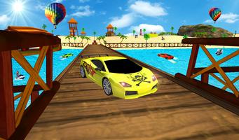 Water Floating Car Race syot layar 2