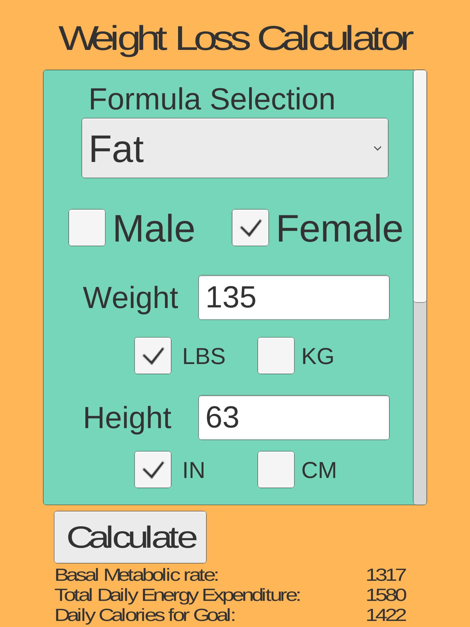 Weight Loss Calculator for Android - APK Download