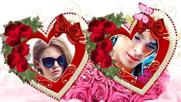 Valentine Day Dual Photo Frames – Romantic photos Affiche