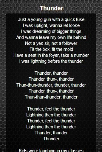 Thunder imagine текст. Thunder текст. Imagine Dragons Thunder. Thunder текст песни. Текст песни Thunder imagine Dragons.
