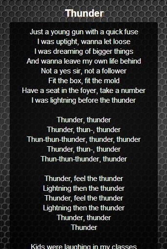 Imagine dragons на русском текст. Thunder текст. Imagine Dragons Thunder. Thunder текст песни. Текст песни Thunder imagine Dragons.