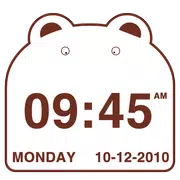 Cute Bear Clock Widget