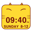 Cute Kitty Cat Clock Widget