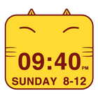 Cute Kitty Cat Clock Widget biểu tượng