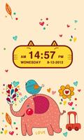 Cute Kitty Cat Clock Widget โปสเตอร์