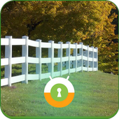 White Fence Wall & Lock icon